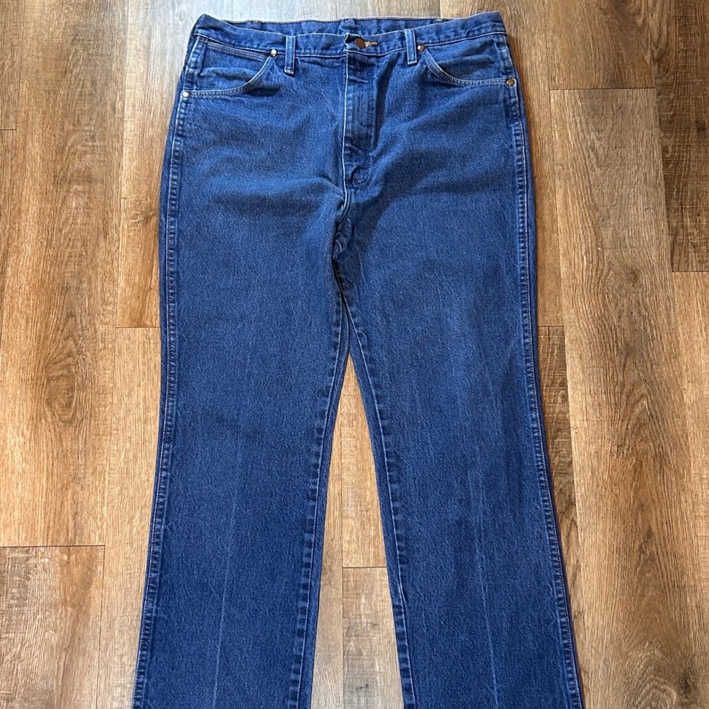 Wrangler 936DEN Vintage Cowboy Cut Indigo Jeans Blue Denim 38x32 Mens Western